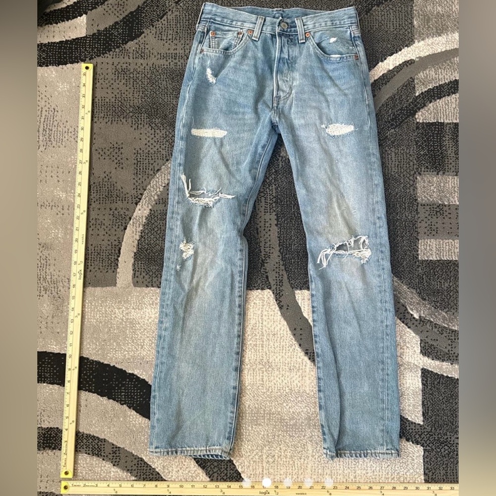 Levi's 501 Distressed Straight Jeans 27 x 30